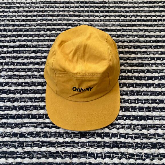 🌿OnlyNY Mens 5 Panel Mustard Adjustable Snap Loop Hat Cap OS - Picture 1 of 7